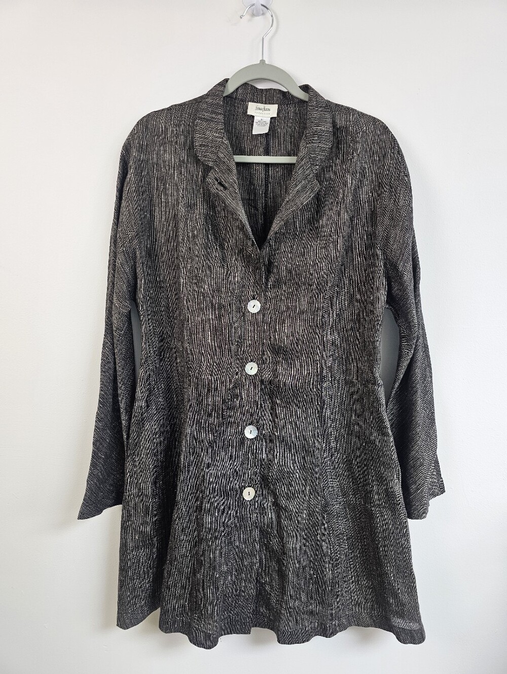 Neiman Marcus Easy Linen Vintage Button Down  Lagenlook Minimalist T-Shirt Dress